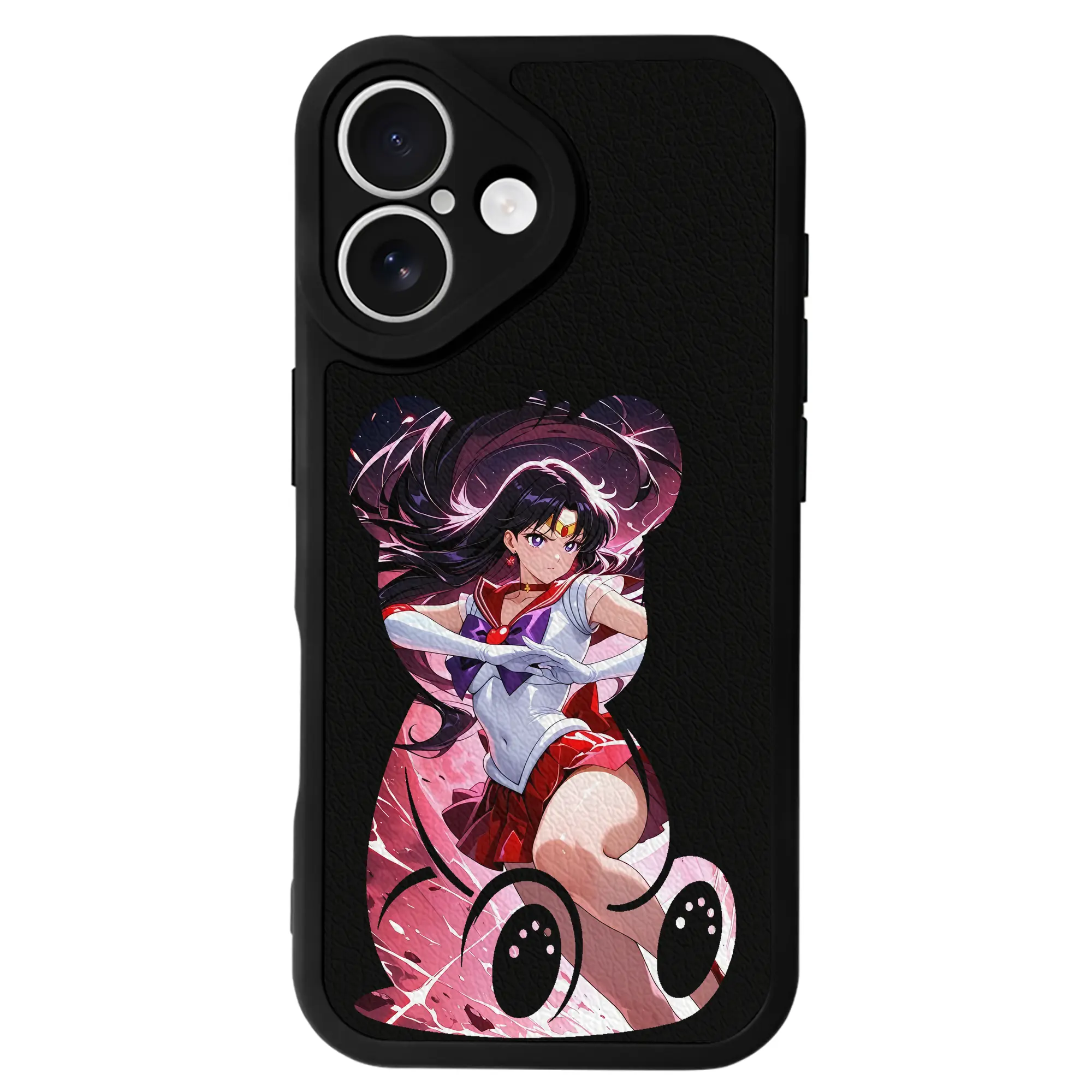 美少女戦士セーラームーン グッズ 火野 レイ - IPhone 16シリーズ対応 ・ シリコンスマホケース ・ レザー調 ・ 高精度フィット ・ 耐衝撃 ・ ワイヤレス充電対応 ・ 精密カット